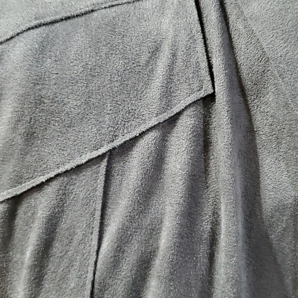 Blank NYC silver grey stretch sueded cowl neck moto jacket - Picture 3 of 7